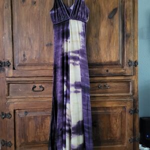 Pink Rose Purple and Cream Maxi Dress